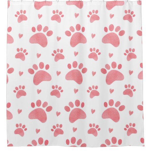 Rideaux De Douche Motif d'aquarelle Cat Paws (Devant)