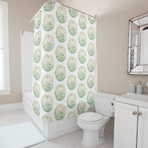 Rideaux De Douche Motif d'aquarelle en dollars de sable