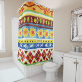 Rideaux De Douche Motif d'aquarelle ethnique peint à la main (En situation)