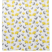 Rideaux De Douche Motif d'aquarelle gris jaune (Devant)