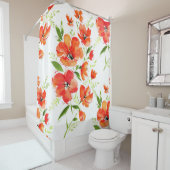 Rideaux De Douche Motif d'aquarelle pour pâtés orange doux (En situation)