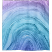 Rideaux De Douche Motif d'aquarelle tendance Blue Ombre Agate II (Devant)
