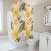 Rideaux De Douche Motif d'aquarelle transparente avec mandarines (En situation)