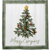 Rideaux De Douche Motif d'arbre classique | Bold Kelly Green Christm (Devant)