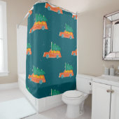 Rideaux De Douche Motif d'arbre de Noël de voiture rétro (En situation)