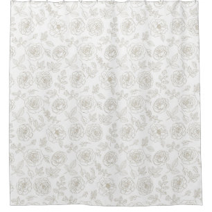 Rideaux De Douche Motif d'art botanique minimaliste en ligne (4)