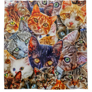 Rideaux De Douche Motif d'art de chat