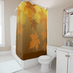 Rideaux De Douche Motif d'automne avec feuilles d'érable en chute et