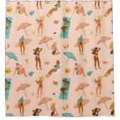 Rideaux De Douche Motif de bains de soleil de plage (Devant)