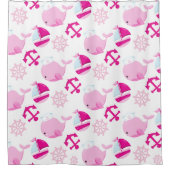 Rideaux De Douche Motif De Baleines, Beaux Baleines, Baleines Roses (Devant)