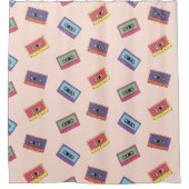 Rideaux De Douche Motif de bande audio Retro Neon (Devant)