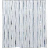 Rideaux De Douche Motif de bande bleu aquarelle (Devant)