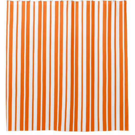 Rideaux De Douche Motif de bandes verticales blanches orange (Devant)