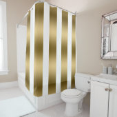 Rideaux De Douche Motif de bandes verticales Or moderne (En situation)