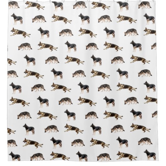 Rideaux De Douche Motif de berger allemand (blanc) (Devant)