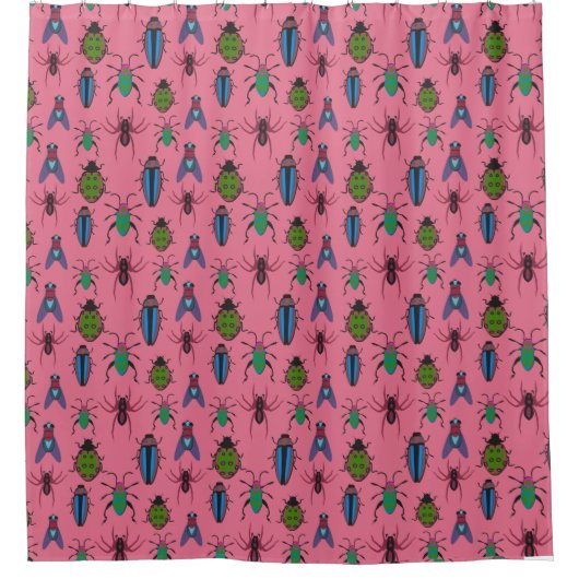 Rideaux De Douche Motif de bogues cool (Devant)