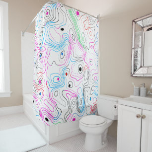 Rideaux De Douche Motif de bois Abstrait moderne