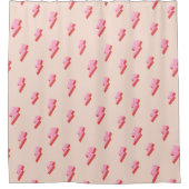 Rideaux De Douche Motif de boulon de foudre rose (Devant)