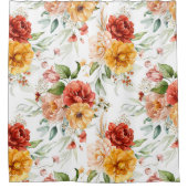 Rideaux De Douche Motif de bouquet de fleurs Red Peony (Devant)