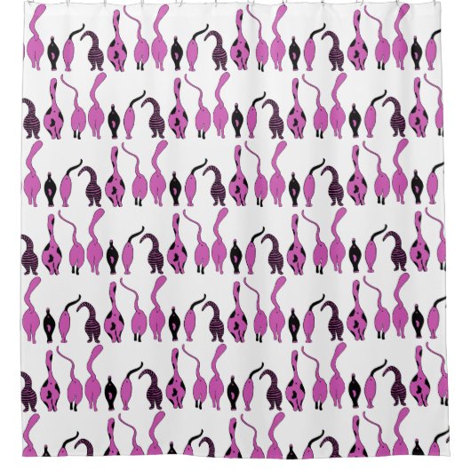 Rideaux De Douche Motif de boutons de chats violets (Devant)