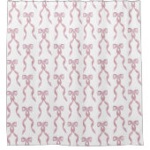 Rideaux De Douche Motif de Bow rose Aquarelle (Devant)