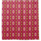 Rideaux De Douche Motif de broderie indienne rose Boho (Devant)