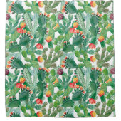 Rideaux De Douche Motif de cactus d'aquarelle (Devant)