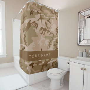 Rideaux De Douche Motif de camouflage du désert, Votre nom, Personna
