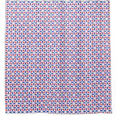 Rideaux De Douche Motif de carreaux bleu et blanc rouge (Devant)