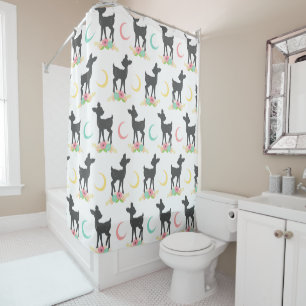 Rideaux De Douche Motif de cerfs, Cerf de bébé, Boho, Fleurs, Lune