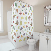 Rideaux De Douche Motif de champignons (En situation)