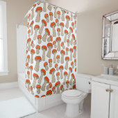 Rideaux De Douche Motif de champignons d'Aspen rouge orange (En situation)