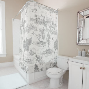 Rideaux De Douche Motif de chasse Toile De Jouy vintage