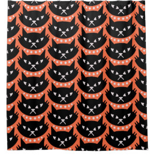 Rideaux De Douche Motif de chat atomique moderne du milieu du siècle