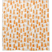 Rideaux De Douche Motif de chat orange (Devant)