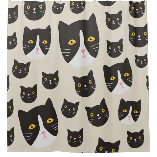 Rideaux De Douche Motif de chat sans joint/ (Devant)