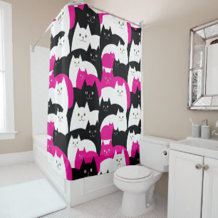 Rideaux De Douche Motif de chats Kitty Moderne