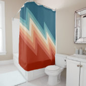 Rideaux De Douche Motif de chevron de style rétro (En situation)