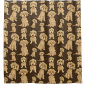 Rideaux De Douche Motif de chien Brown labradoodle doré (Devant)