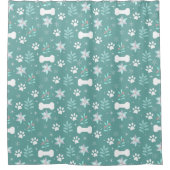 Rideaux De Douche Motif de chiens et d'os de vacances (Devant)