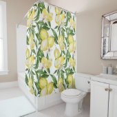 Rideaux De Douche Motif de citrons et citrons d'été (En situation)
