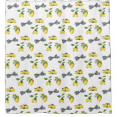 Rideaux De Douche Motif de citrons et vaches aquarelles (Devant)