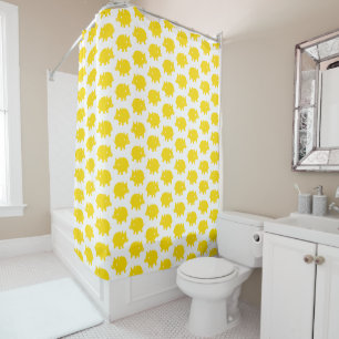 Rideaux De Douche Motif de Cochon Jaune Clair