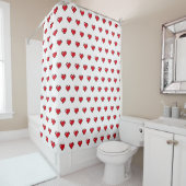 Rideaux De Douche Motif de cœur en pixels (En situation)