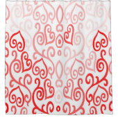 Rideaux De Douche Motif de coeur rouge et rose (Devant)