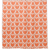 Rideaux De Douche Motif de cœurs blancs corail (Devant)