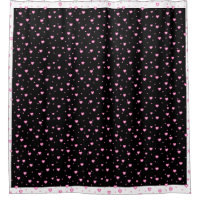 Motif de Coeurs Diamants Noir et Rose Blanc