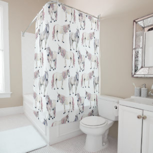 Rideaux De Douche Motif de conte de fées de licorne d'aquarelle