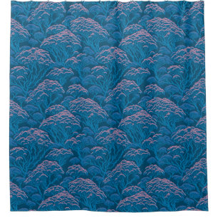 Rideaux De Douche Motif De Corail Bleu Et Rose