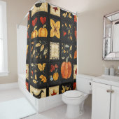 Rideaux De Douche Motif de courtepointe d'art populaire d'automne |  (En situation)